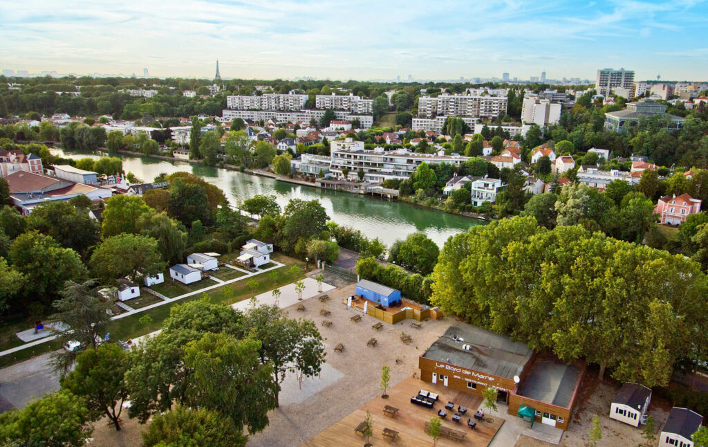 Vue aérienne Camping Paris Est